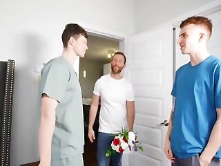 Watch Ryan Jacobs, Finn Harding, and a gay porn top in a steamy 3some on MrGay.com